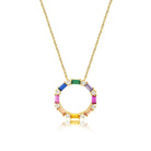 by JoAnn Halsketten Halskette mit Anhänger aus bunten Zirkonia in Gold oder Silber