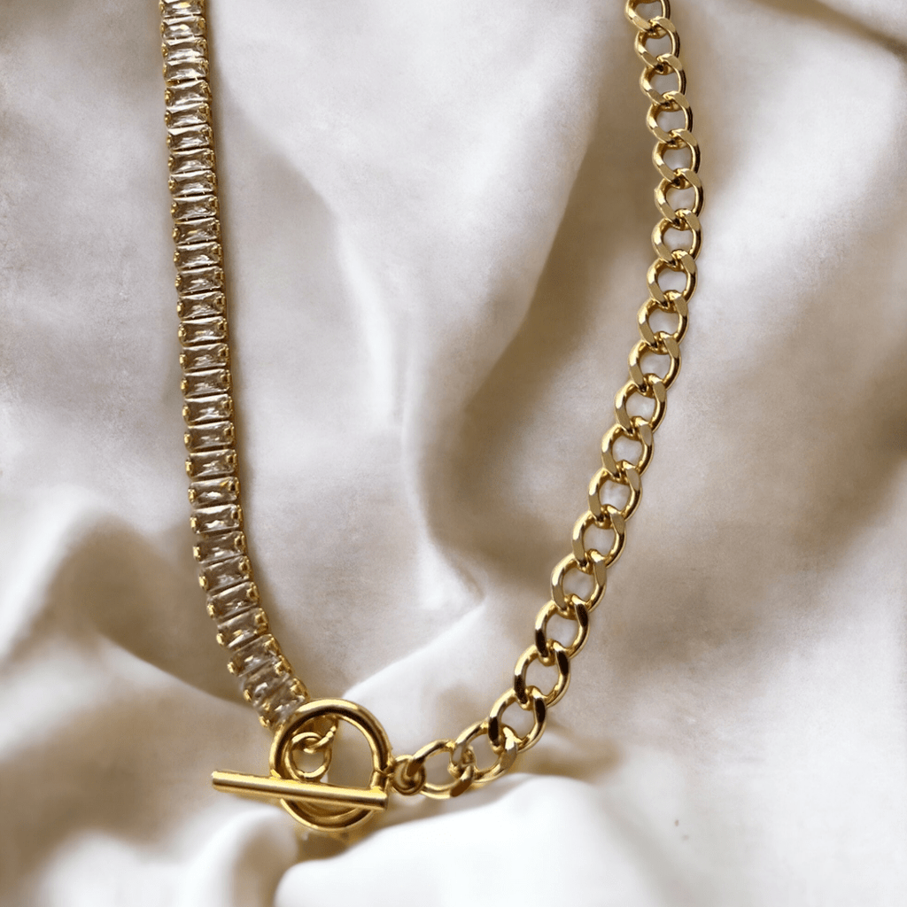 by JoAnn Halsketten Halskette mit Gliedern und Zirkonia