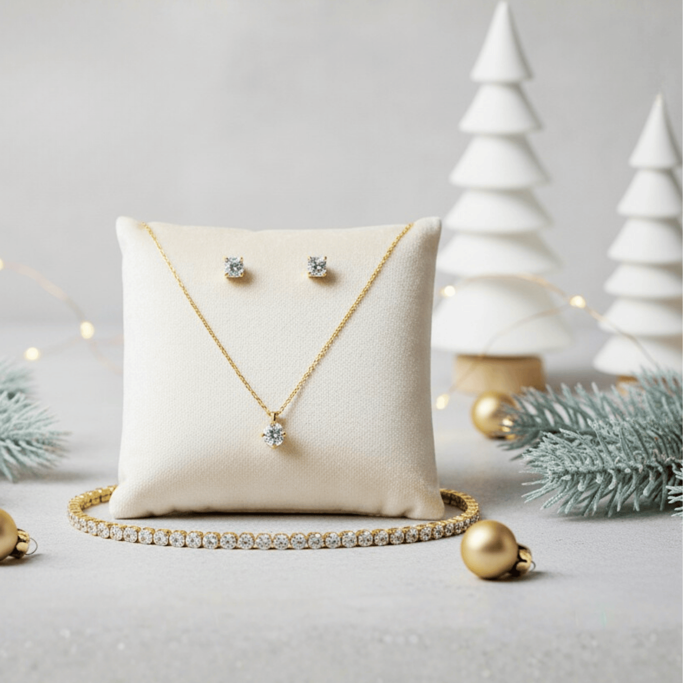 by JoAnn Halsketten Halskette runder Zirkonia vergoldet aus 925 Silber