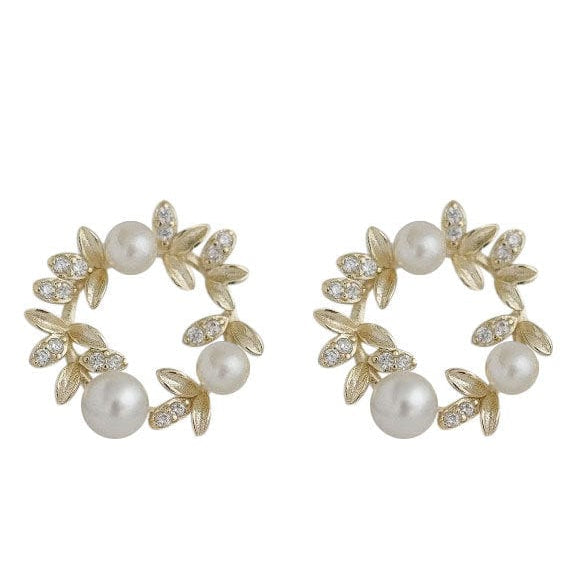 by JoAnn Ohrringe Ohrringe mit Blattmotiv und Perlen