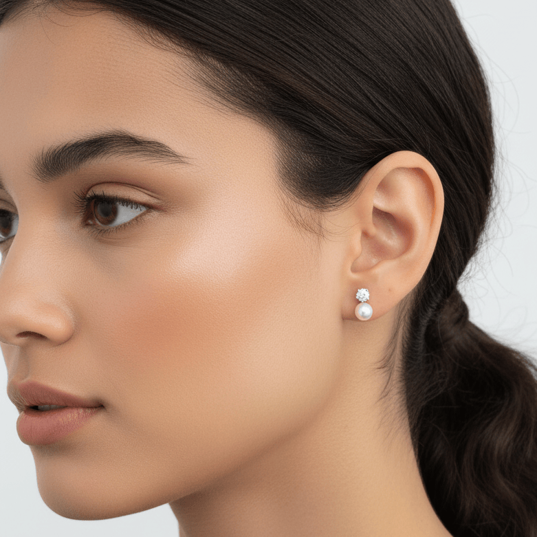 by JoAnn Ohrringe Ohrringe Perlen und Zirkonia in Silber und Gold