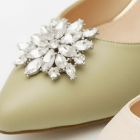 by JoAnn Schmuckset Kristall-Set: Haarkamm & Schuhclips - Funkelndes Braut-Accessoire-Set in Silber