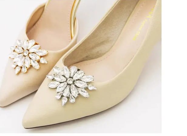 by JoAnn Schmuckset Kristall-Set: Haarkamm & Schuhclips - Funkelndes Braut-Accessoire-Set in Silber