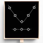 by JoAnn Schmuckset Schmuckset Kleeblätter – Halskette & Armband mit Zirkonia silberfarben