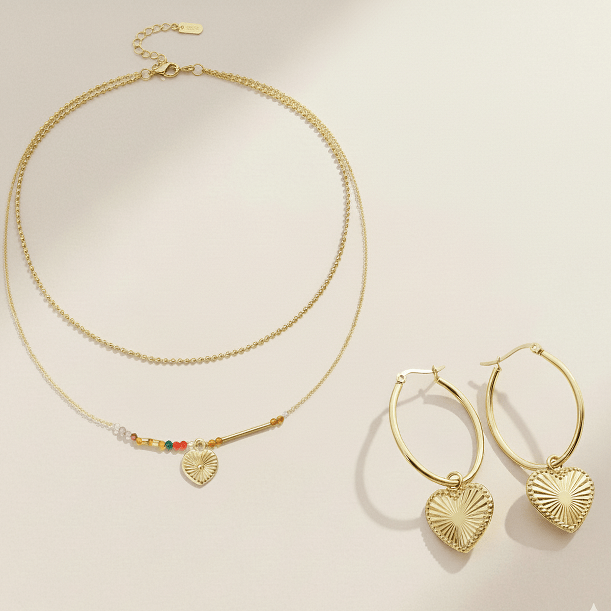 by JoAnn Schmuckset Schmuckset mit goldenem Herzanhänger