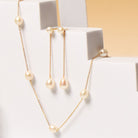 by JoAnn Schmuckset Schmuckset mit schmalen Süsswasser Perlen