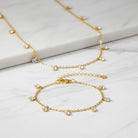 by JoAnn Schmuckset Schmuckset mit zarten Kristallanhängern in Gold