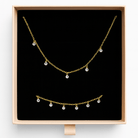 by JoAnn Schmuckset Schmuckset mit zarten Kristallanhängern in Gold