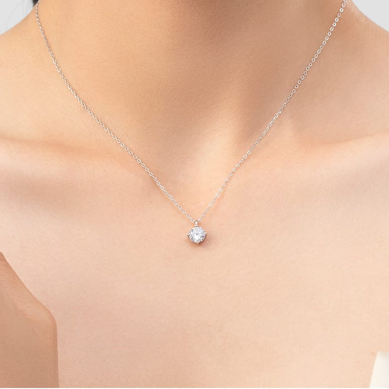 by JoAnn Schmuckset Schmuckset Zirkonia rund – 925 Silber, Gold oder Silber - Halskette, Ohrstecker & Armband