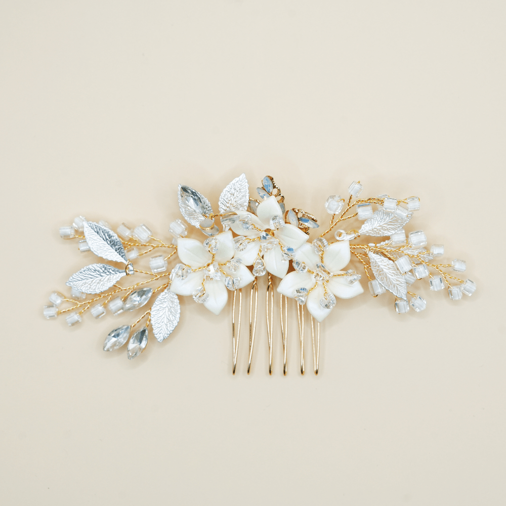 Eisenhardt Company Haarschmuck Haarkamm mit drei weißen Blüten