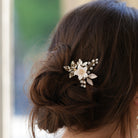 Eisenhardt Company Haarschmuck Haarnadel mit Blüte in silber/weiss