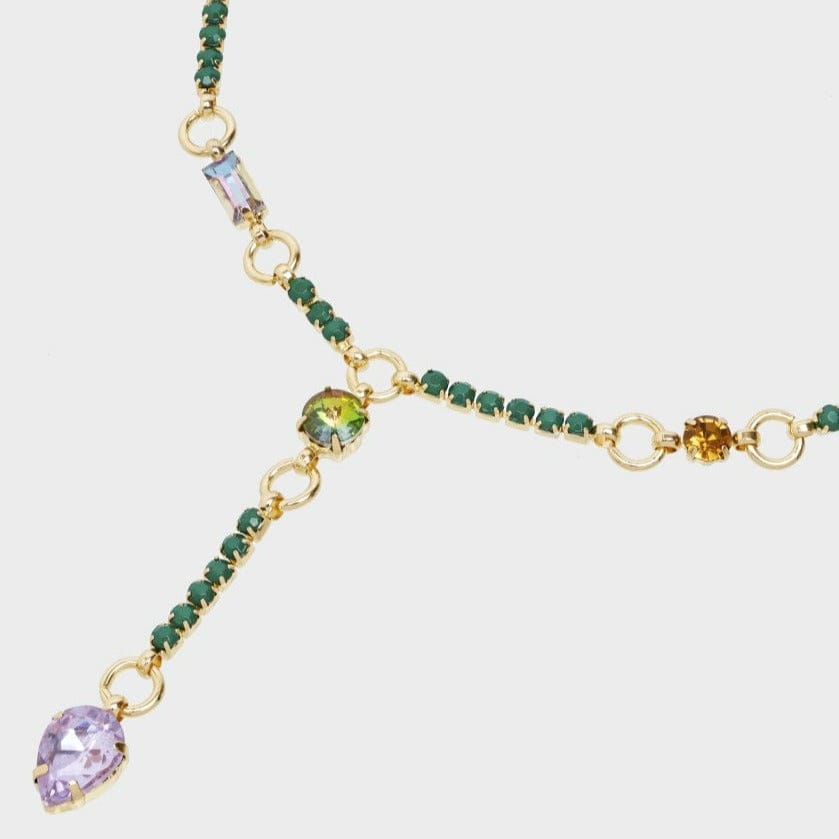 Nalí Halsketten Halskette mit multifarbenen Glassteinen