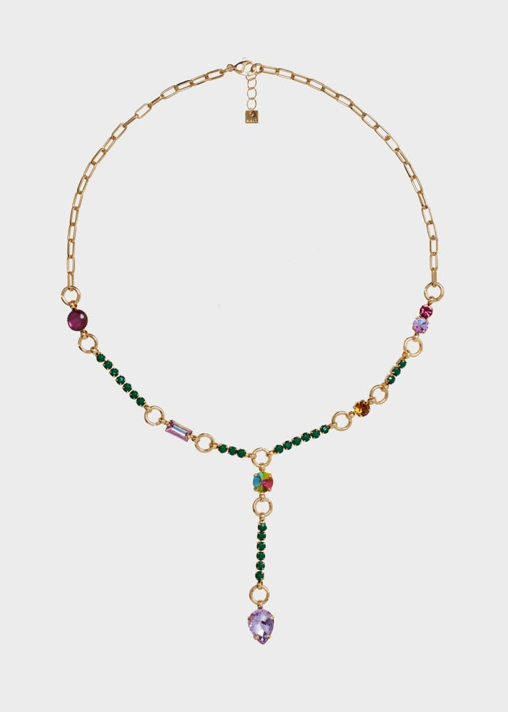 Nalí Halsketten Halskette mit multifarbenen Glassteinen