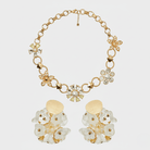 Nali Schmuckset Schmuckset mit weissen Glasblüten