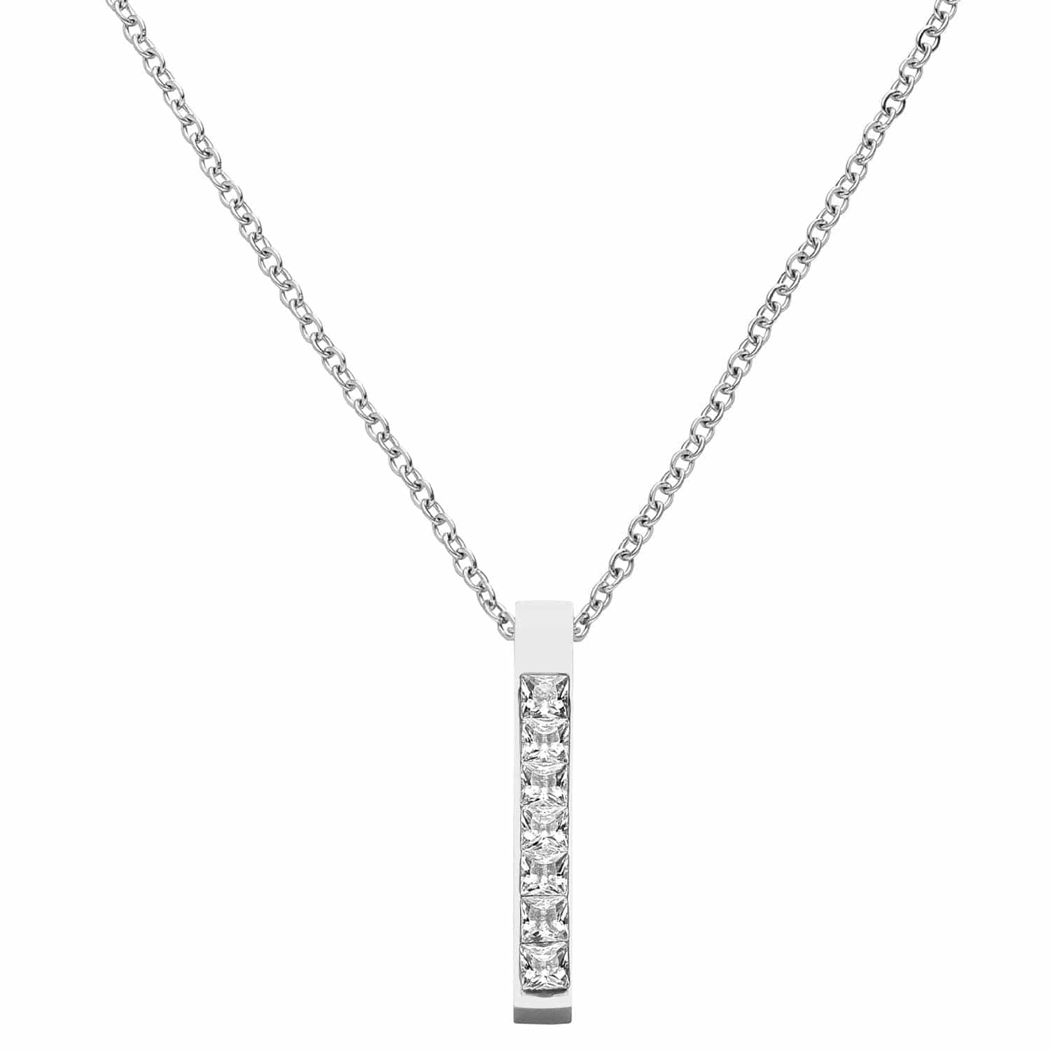 Schmuckgroßhandel Silber Zircon Bar Halskette | 18K vergoldet